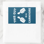 Dieser Typ ist ein Fleischfresser Rechteckiger Aufkleber (Tasche)