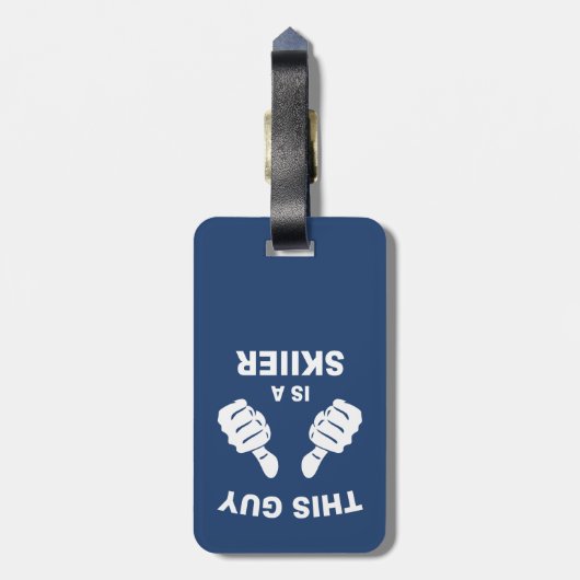 Dieser Typ ist Skifahrer Gepäckanhänger (Rückseite vertikal)