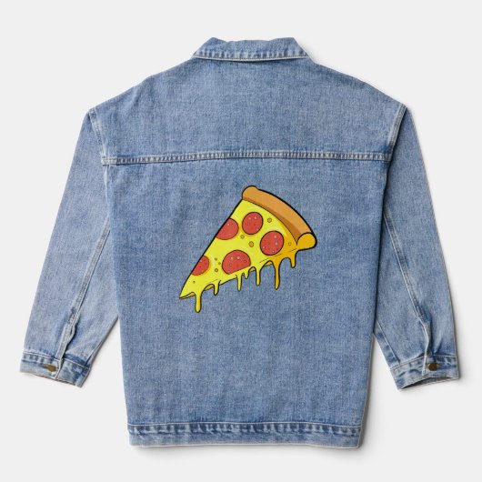Dieser Typ läuft auf Pizza Pepperoni Jeansjacke (Rückseite)