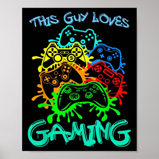 Dieser Typ Lieben Gaming Funny Video Game Player Q Poster (Vorne)