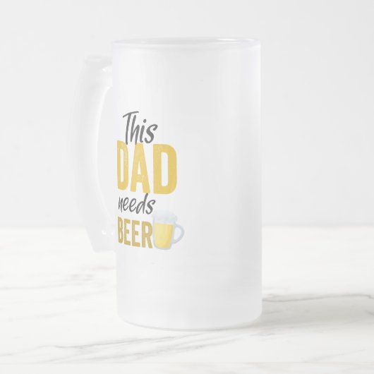 Dieser Vater braucht eine Bier-Tasse Mattglas Bierglas (Vorderseite Links)