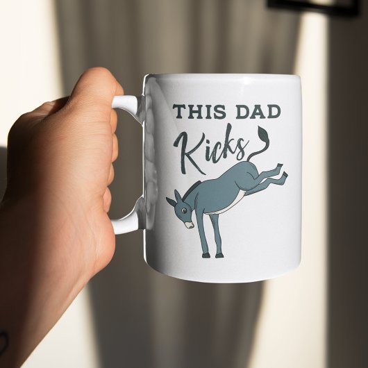 Dieser Vater kickt Donkey Funny Vathday Kaffeetasse