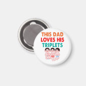 Dieser Vater Liebe seine Triplets Magnet (Vorderseite/Rückseite)