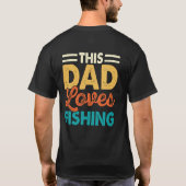 Dieser Vater Lieben fischen lebendiges Retro T-Shirt (Rückseite)
