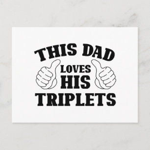 Dieser Vater liebt seine Drillinge - Geschenk für Postkarte