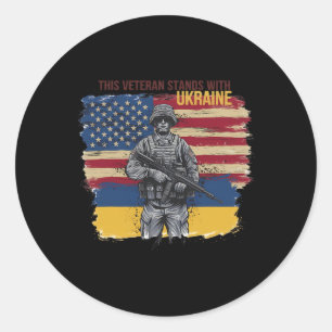Dieser Veteran steht hinter der Ukraine 12 Runder Aufkleber
