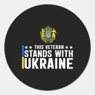 Dieser Veteran steht hinter der Ukraine 5 Runder Aufkleber