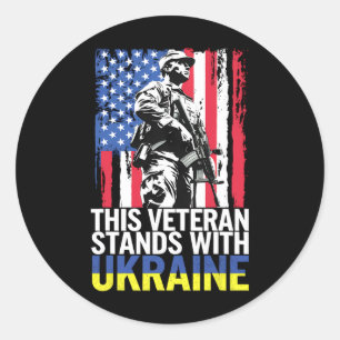 Dieser Veteran steht hinter der Ukraine 8  Runder Aufkleber