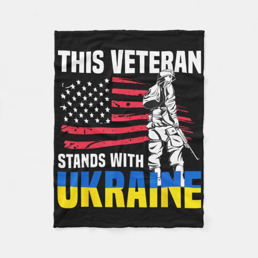 Dieser Veteran steht mit der Ukraine 4  Fleecedecke (Vorderseite)