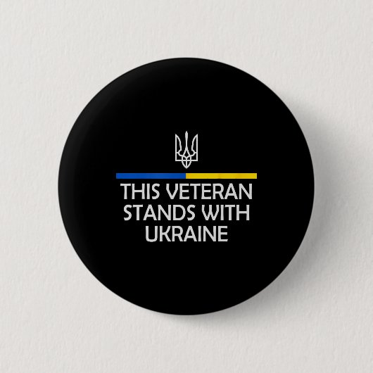 Dieser Veteran steht mit der Ukraine Zelensky Ukra Button (Vorderseite)