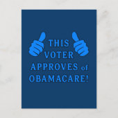 Dieser VOTER genehmigt Obamacare Postkarte (Vorderseite)