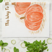 Dieser Weg zu den Pumpkin Patch Wasserfarbe Pumpki Geschirrtuch (Gefaltet)