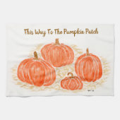 Dieser Weg zu den Pumpkin Patch Wasserfarbe Pumpki Geschirrtuch (Horizontal)