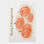 Dieser Weg zu den Pumpkin Patch Wasserfarbe Pumpki Geschirrtuch (Vertikal)