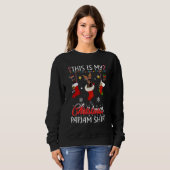 Dieser Weihnachts Pajama Doberman Dog Socks Dock Sweatshirt (Vorne ganz)