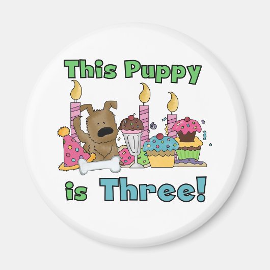 Dieser Welpe sind drei Hemden und Geschenke Magnet (Vorne)