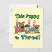 Dieser Welpe sind drei Hemden und Geschenke Postkarte (Vorne/Hinten)