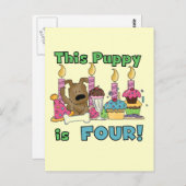 Dieser Welpe sind vier Hemden und Geschenke Postkarte (Vorne/Hinten)