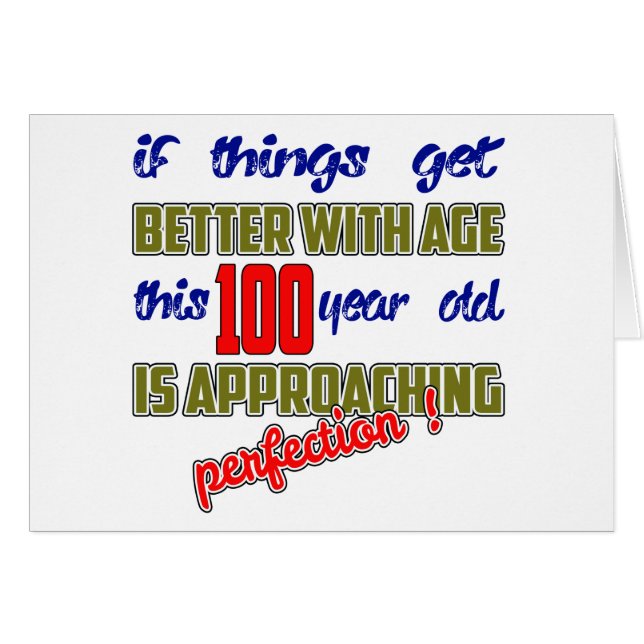 Dieses 100 Jährige nähert sich Perfektion! (Vorderseite (Horizontal))