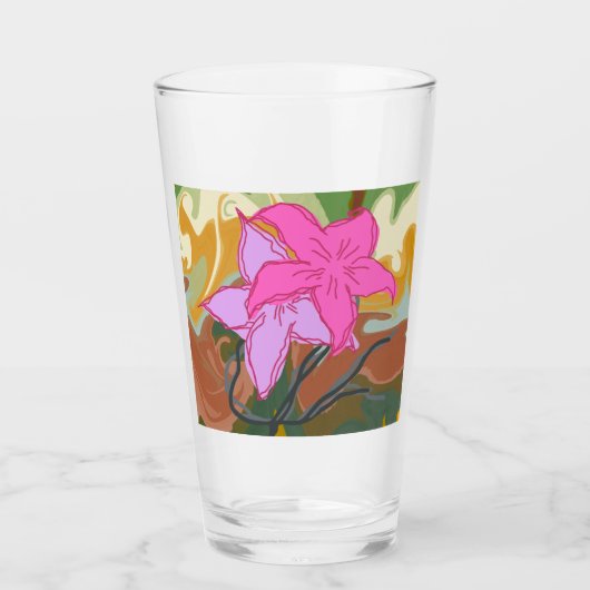 Dieses abstrakte Blumendesign verbindet sanfte flo Glas (Vorderseite)