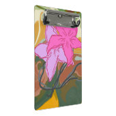 Dieses abstrakte Blumendesign verbindet sanfte flo Mini Klemmbrett (Schrägansicht)