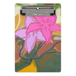 Dieses abstrakte Blumendesign verbindet sanfte flo Mini Klemmbrett