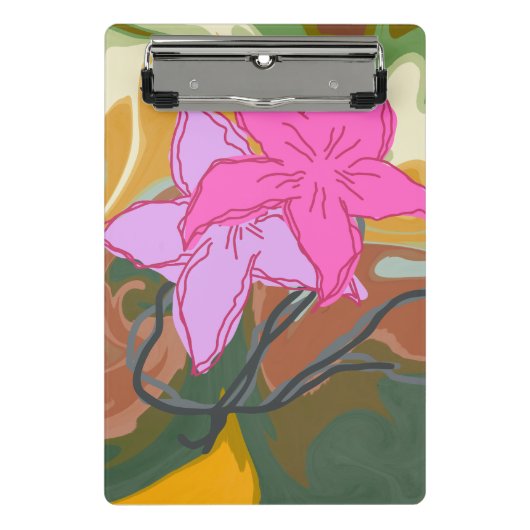 Dieses abstrakte Blumendesign verbindet sanfte flo Mini Klemmbrett (Vorderseite)