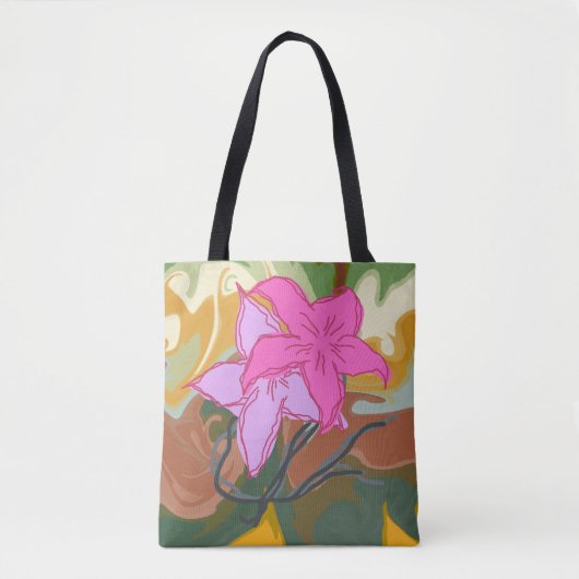 Dieses abstrakte Blumendesign verbindet weiche Blü Tasche (Vorderseite)