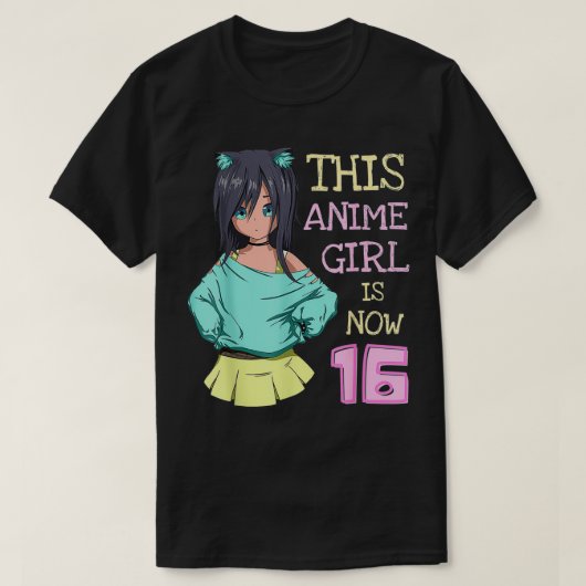 Dieses Anime-Mädchen ist jetzt 16 Jahre alt Geburt T-Shirt (Design vorne)