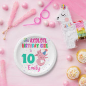 Dieses Axolotl Girl ist ein Amphibien-Salamander  Pappteller (Party)