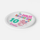 Dieses Axolotl Girl ist ein Amphibien-Salamander  Pappteller (Schrägansicht)