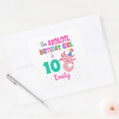 Dieses Axolotl Girl ist ein Amphibien-Salamander Quadratischer Aufkleber (Umschlag)