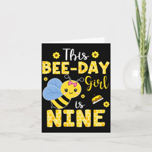 Dieses Bee-Day-Mädchen ist neun 9 Jahre alt 9. Geb Karte