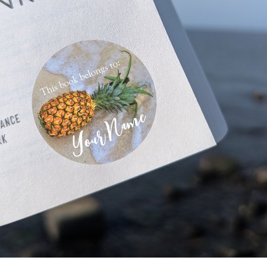 "Dieses Buch gehört" Ananas Beach Aufkleber