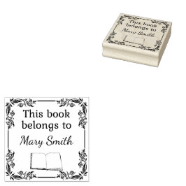 Dieses Buch gehört | Briefmarke der Holzkunst Gummistempel