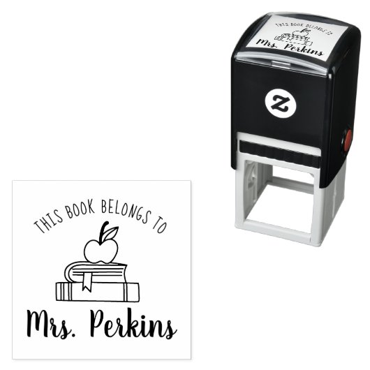 Dieses Buch gehört dem Namen des Lehrers Permastempel (Beispiel)