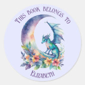 Dieses Buch gehört dem Personalisierten Drachenlav Runder Aufkleber (Vorderseite)
