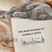 Dieses Buch gehört der New York Skyline Bookworm Gummistempel