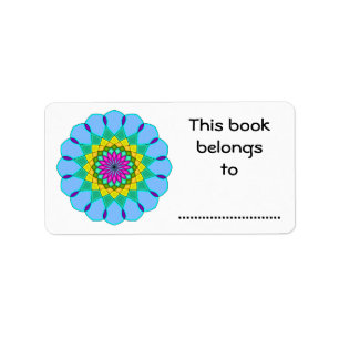 Dieses Buch gehört, Farbiger Mandala-Stil Adressaufkleber