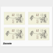 Dieses Buch gehört floral Rechteckiger Aufkleber (Blatt)