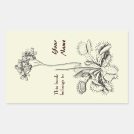 Dieses Buch gehört floral Rechteckiger Aufkleber