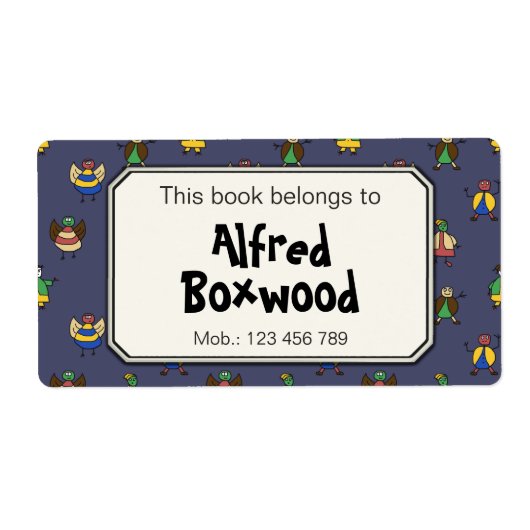 Dieses Buch gehört Individuelle Name Cartoon Peopl (Vorne)