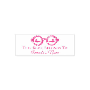 Dieses Buch gehört Individuelle Name Girls Glasses Permastempel