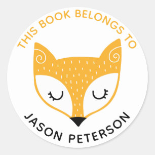 Dieses Buch gehört Kinderniedlichem WaldFox Runder Aufkleber