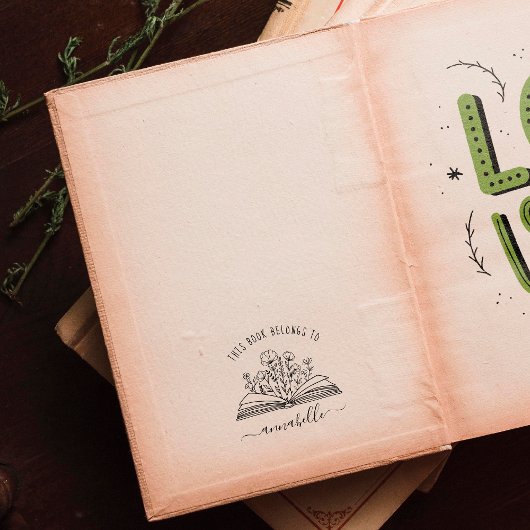 Dieses Buch gehört | Monogram Book Briefmarke Gummistempel