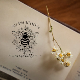 Dieses Buch gehört   Monogramm Buch Stempel