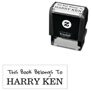 Dieses Buch gehört - Name Bibliotheks-Exlibris Kin Permastempel
