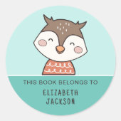 Dieses Buch gehört Niedlichen Euenkindern Runder Aufkleber (Vorderseite)