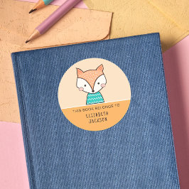 Dieses Buch gehört Niedlichen Fuchs-Kindern Runder Aufkleber