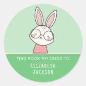 Dieses Buch gehört Niedlichen Kaninchenkindern Runder Aufkleber (Vorderseite)